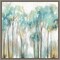 Grace Land Teal Trees by Allison Pearce 16-in. W x 16-in. H. Canvas Wall Art Print Framed in Grey